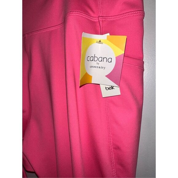 Barbie Pink Cabana by Crown & Ivy  workout leggings NWT women’s size XL - Picture 4 of 5